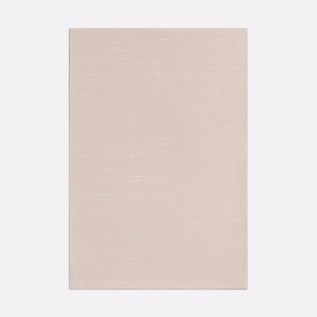 Pale blush-nude fabric swatch with fine horizontal weave and subtle light-catching flecks
