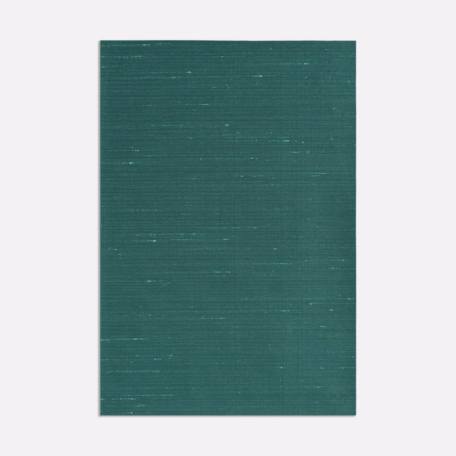 Deep teal-green woven swatch with fine horizontal slub lines and pale flecks