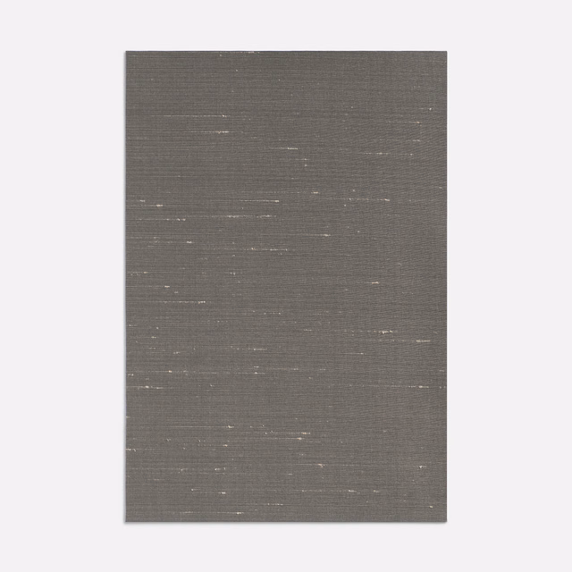 Muted grey-brown taupe textile with fine horizontal weave and pale slub marks