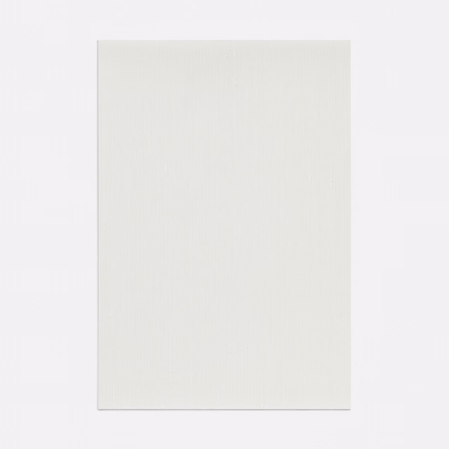 Pale alabaster cream fabric swatch with subtle fine vertical woven texture