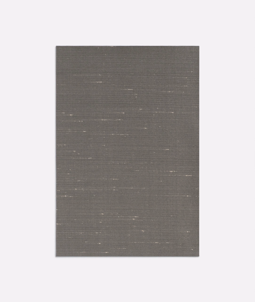 Muted grey-brown taupe textile with fine horizontal weave and scattered pale flecks