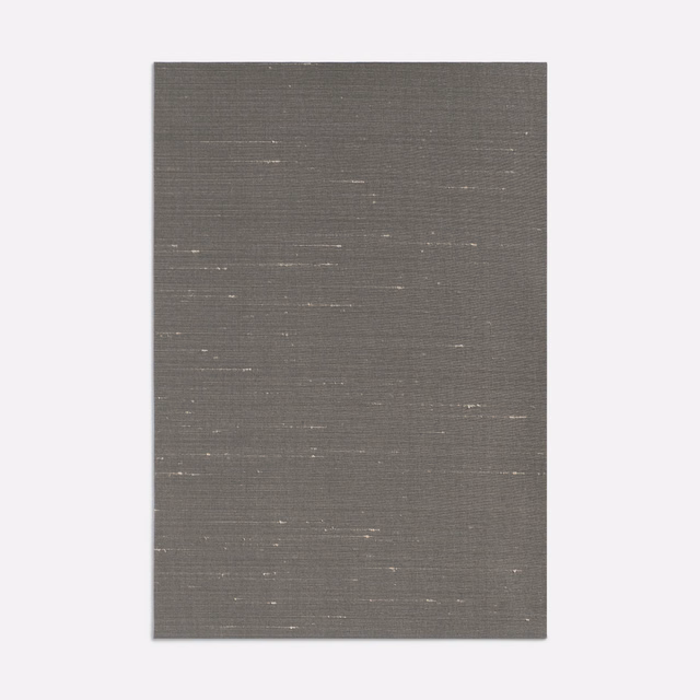 Muted grey-brown taupe textile with fine horizontal weave and scattered pale flecks