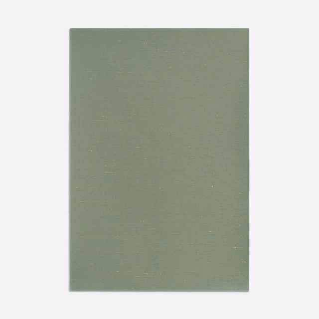 Muted blue-green Vert De Gris fabric with fine horizontal woven texture