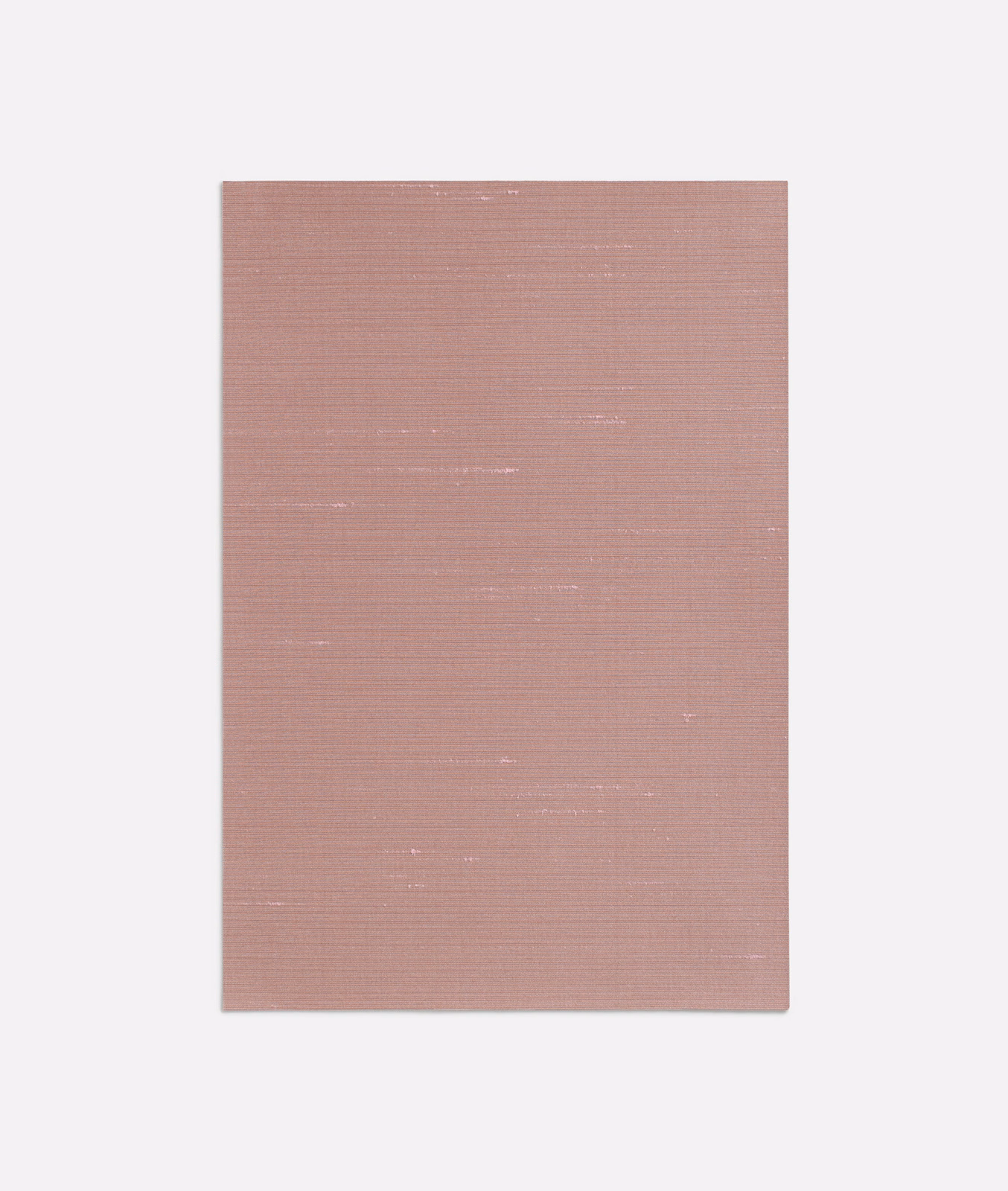 Dusty vieux rose fabric with fine horizontal ribs and scattered pale slub highlights