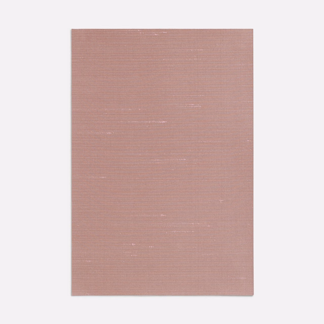 Dusty vieux rose fabric with fine horizontal ribs and scattered pale slub highlights