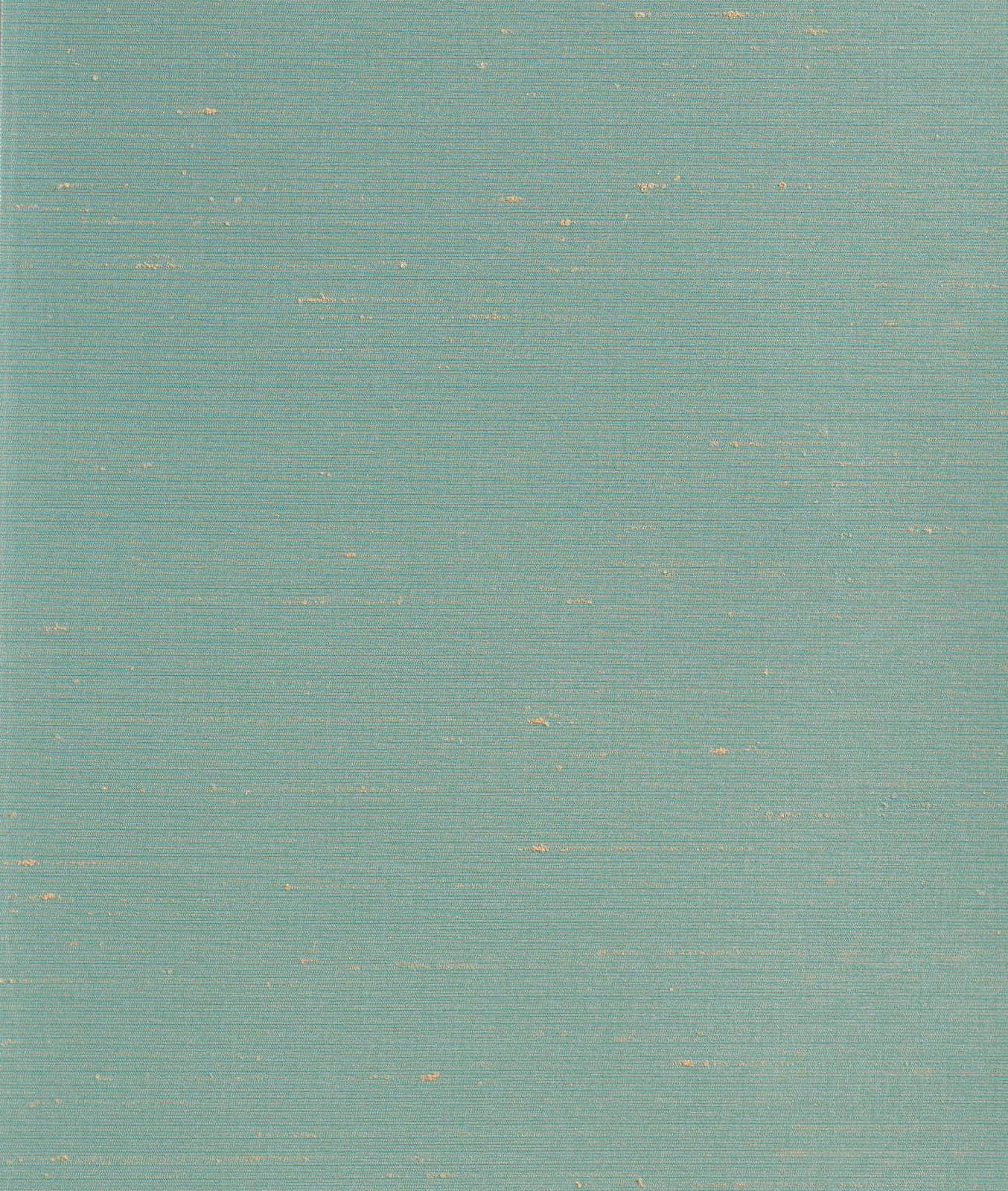 Muted jade teal woven ground with fine horizontal texture and scattered golden flecks
