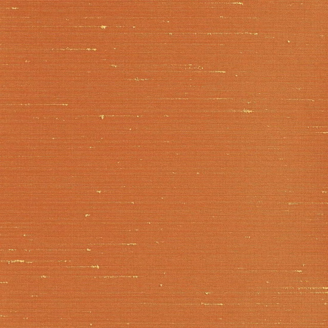 Mango-orange woven fabric with fine horizontal lines and scattered pale flecks