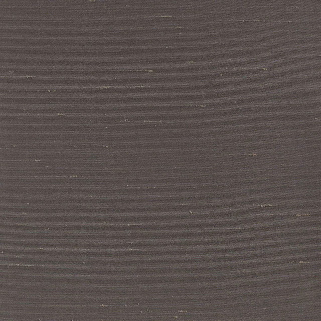 Deep wall taupe fabric with fine horizontal ribs and scattered pale slubs