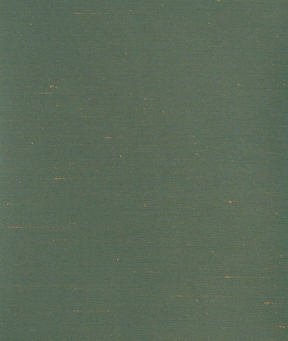 Muted vert-de-gris textile with fine horizontal weave and scattered warm flecks