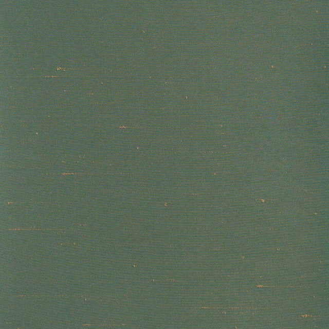 Muted vert-de-gris textile with fine horizontal weave and scattered warm flecks