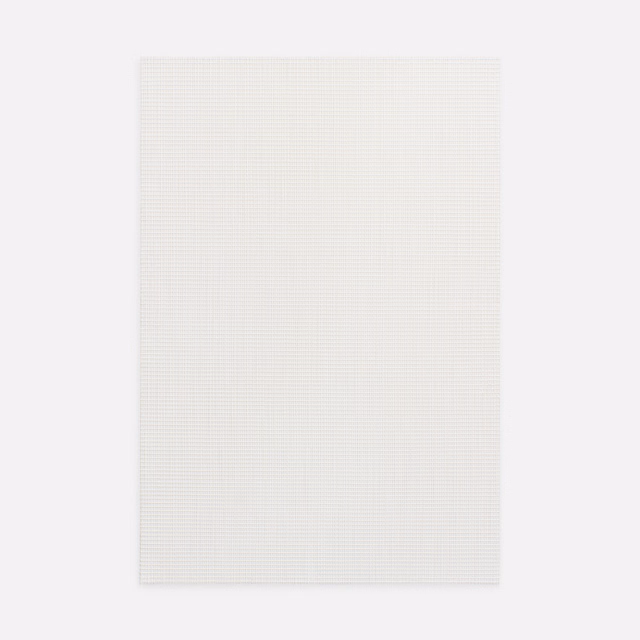 Pale ivory fabric with a finely textured miniature grid weave
