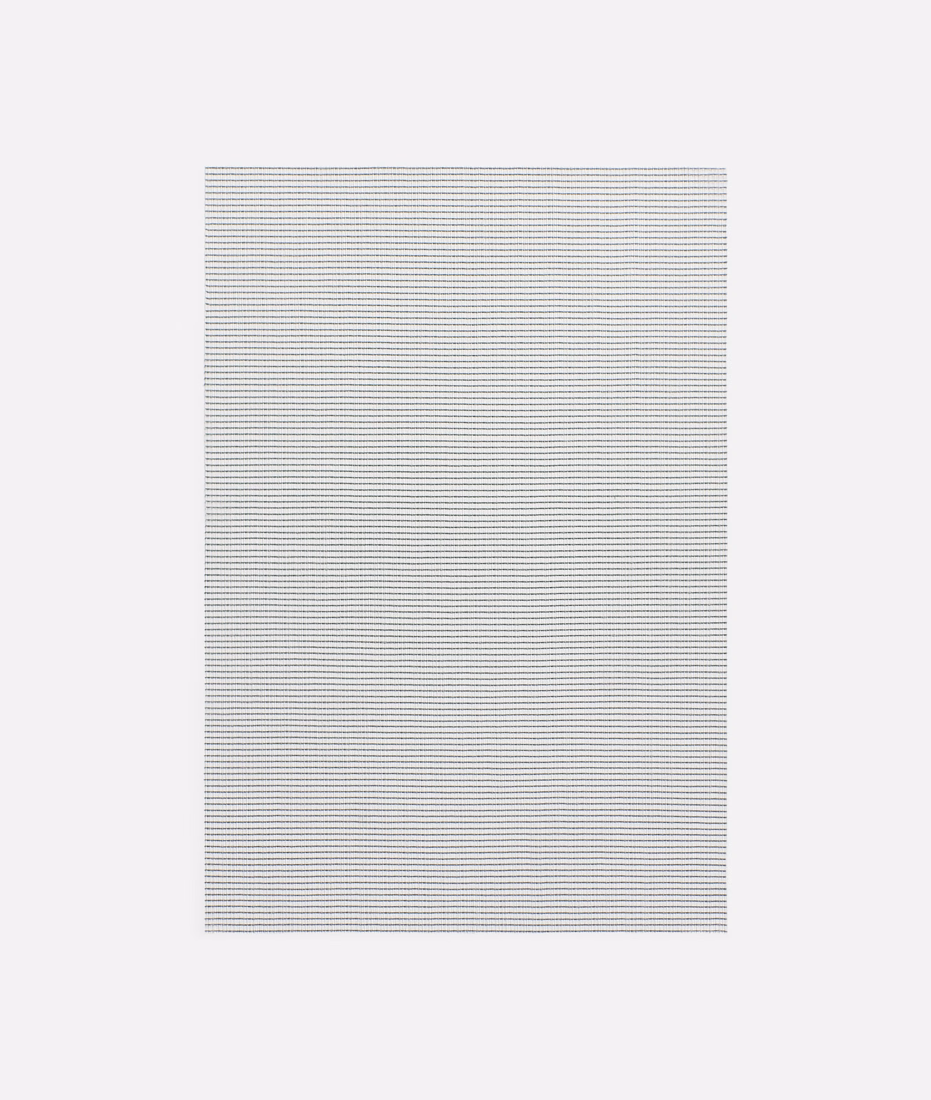 Cool silver-grey fabric swatch with fine, closely spaced horizontal stripes