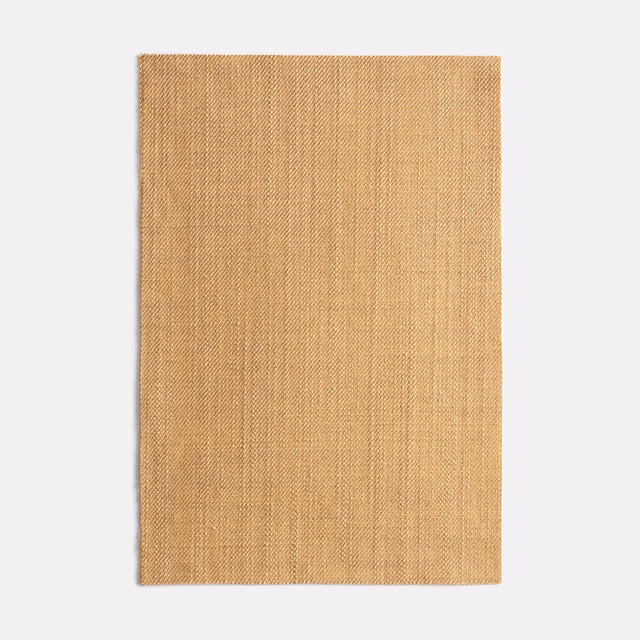 Warm peanut-beige fabric swatch with fine vertical woven rib texture