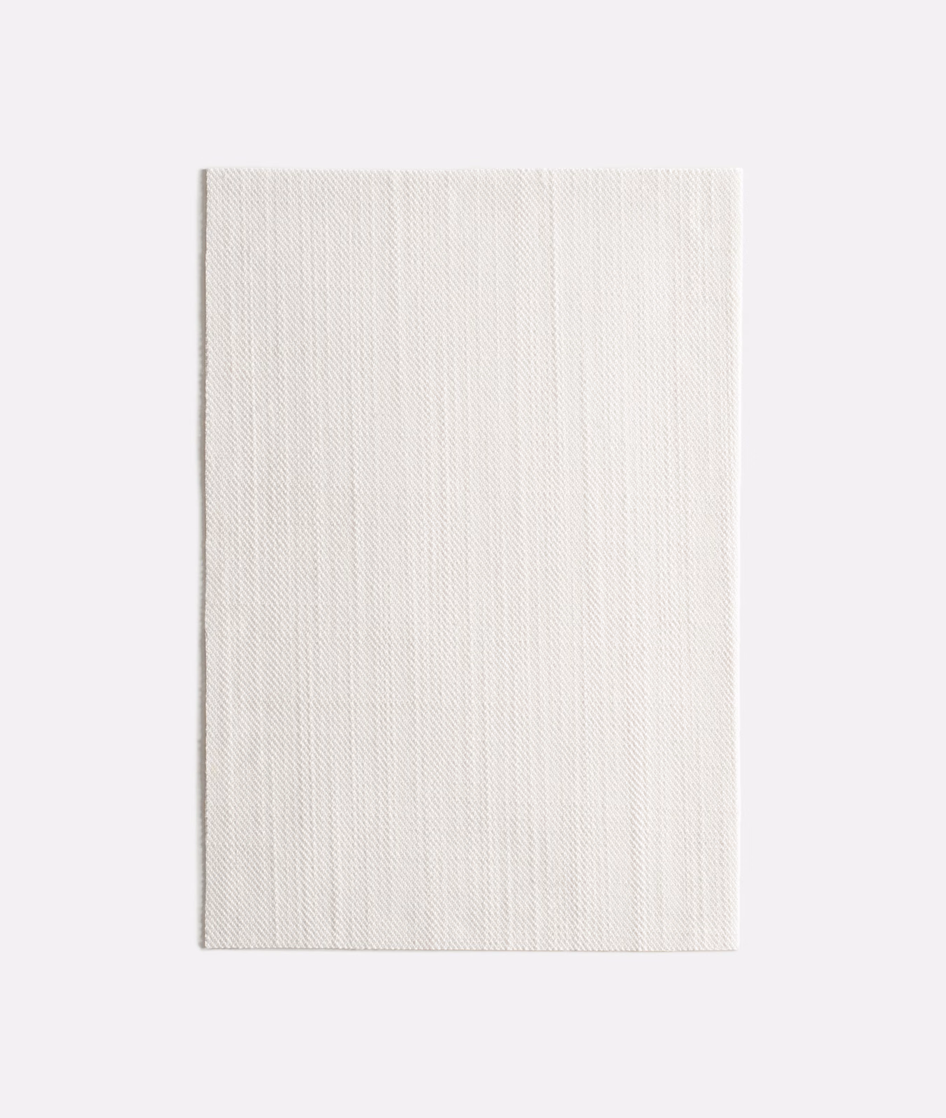 Soft ivory fabric swatch with fine vertical striations and a lightly textured weave