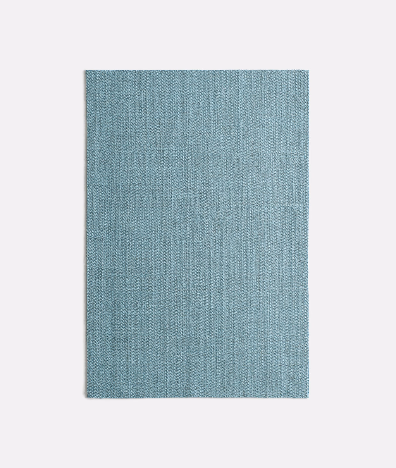 Muted blue-teal woven swatch with fine vertical striations and subtle tonal variation