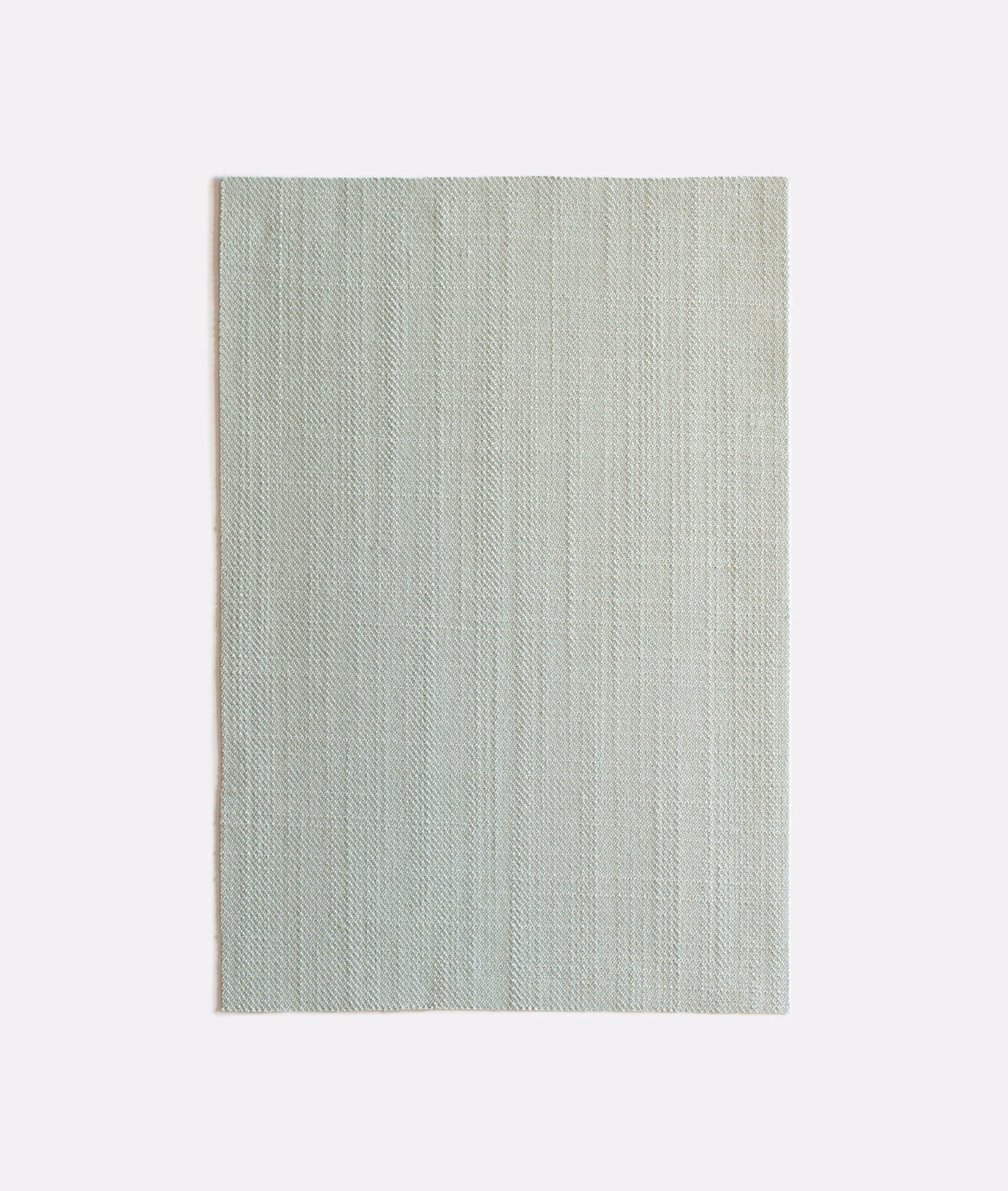 Pale celadon fabric swatch with fine vertical striations and soft woven texture
