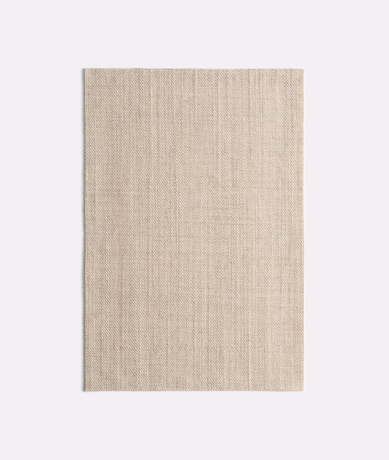 Pale warm-greige woven swatch with fine irregular vertical texture