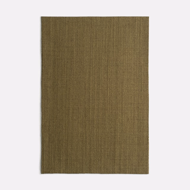 Muted olive-brown woven fabric with fine vertical texture and subtle tonal variation