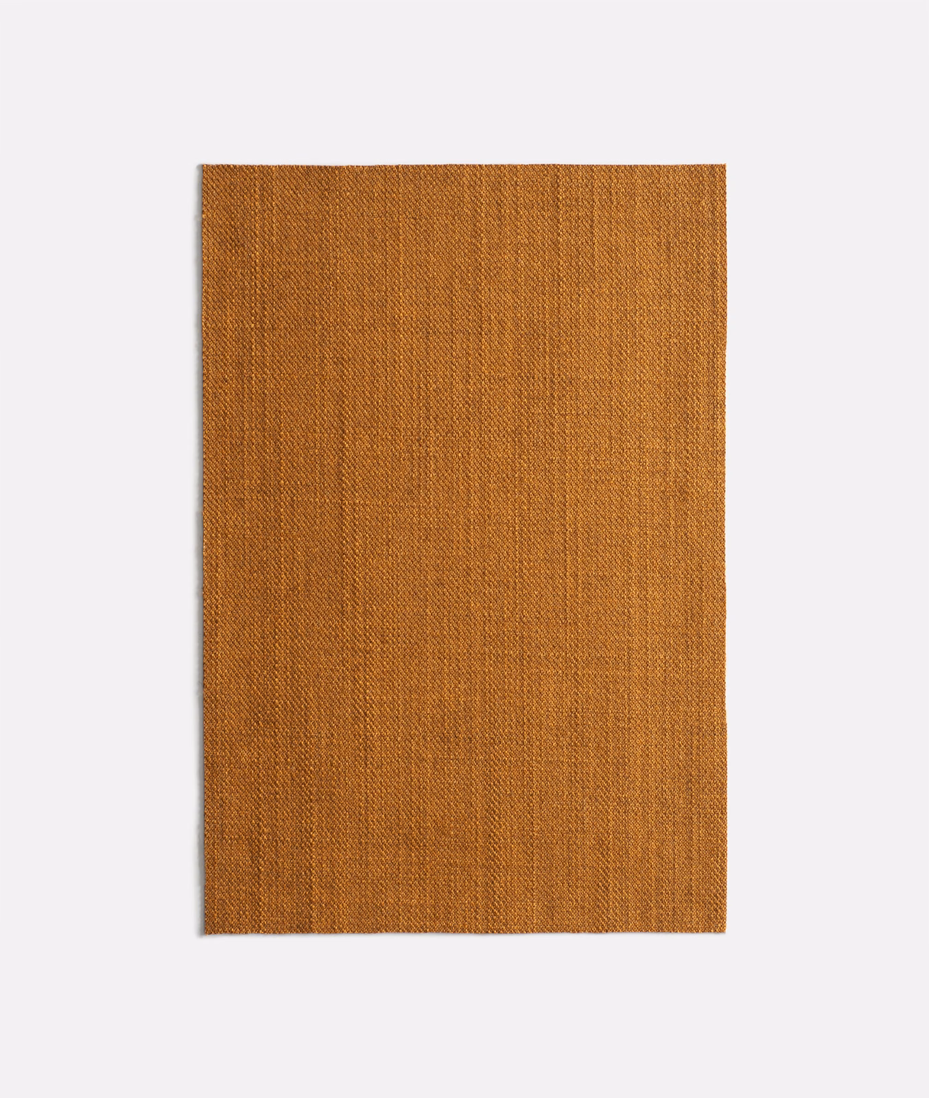 Warm tobacco-brown woven swatch with fine vertical striations and subtle tonal flecks