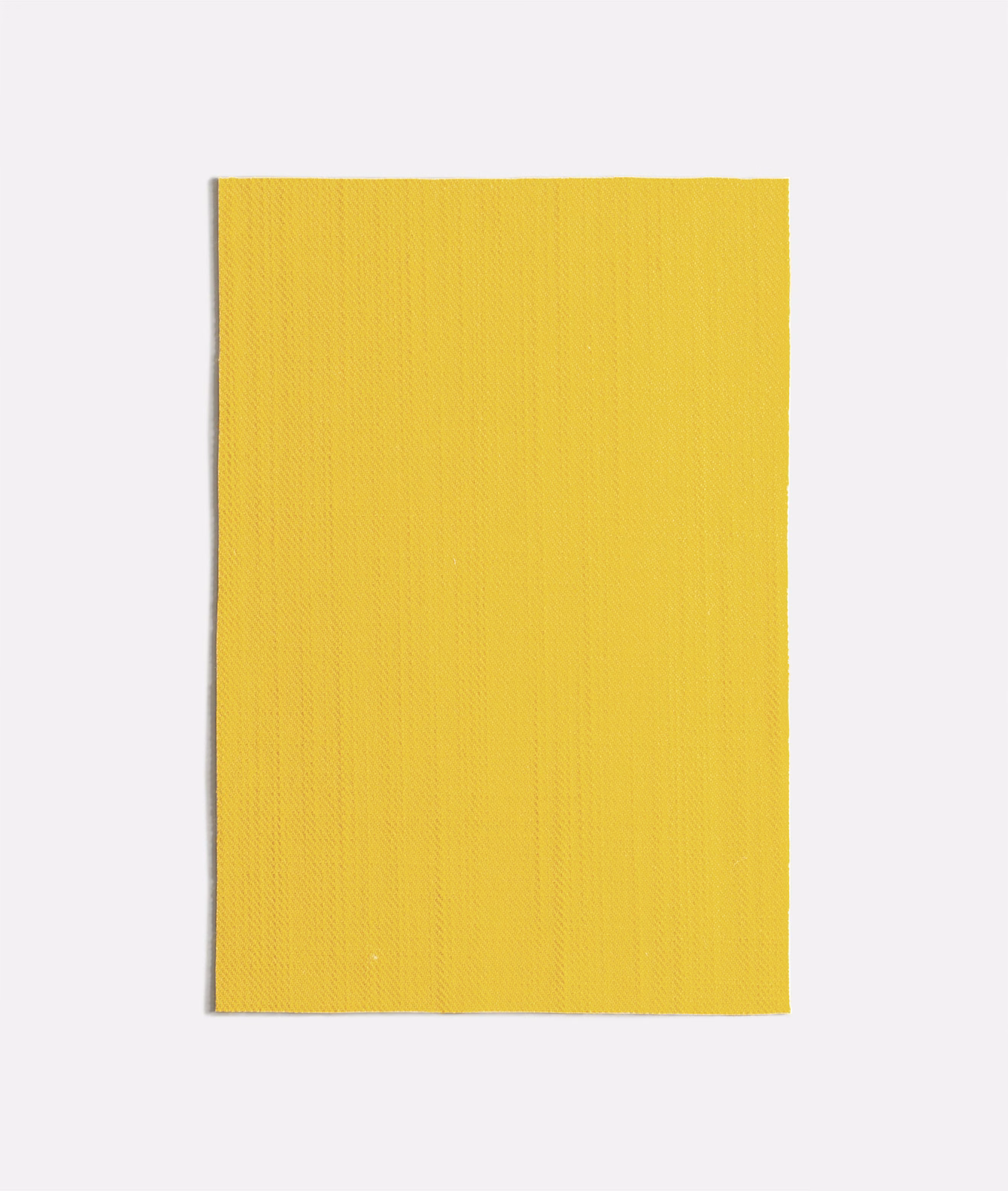 Bright lemon-yellow fabric swatch showing a fine, subtly ribbed vertical weave