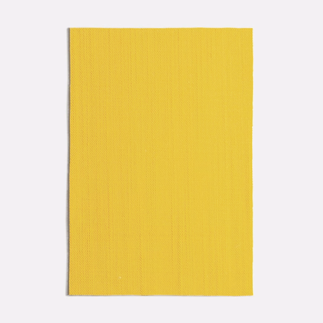 Bright lemon-yellow fabric swatch showing a fine, subtly ribbed vertical weave