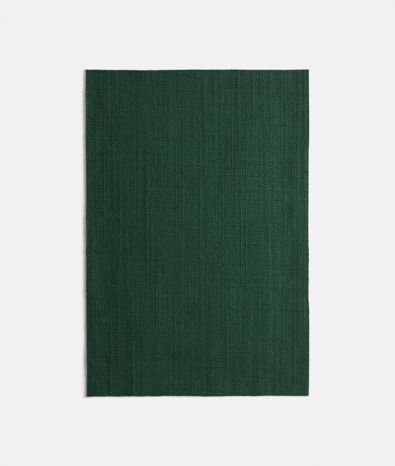 Deep forest-green woven swatch with subtle vertical striations and a dark matte surface