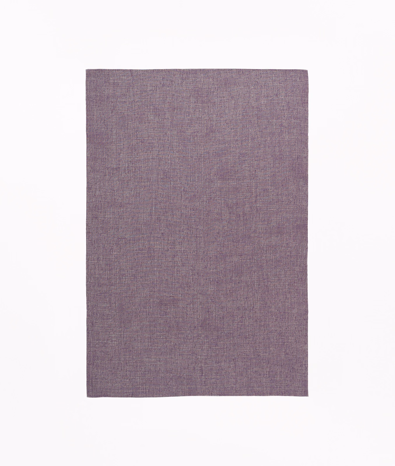 Muted aubergine woven swatch with fine crosshatched texture and dusty mauve variation