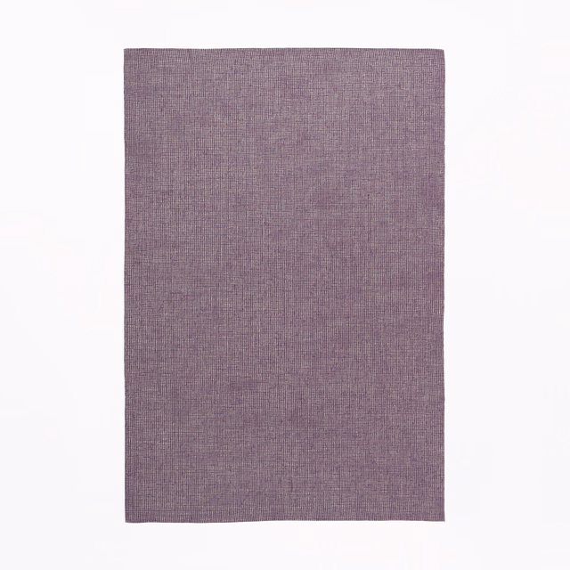 Muted aubergine woven swatch with fine crosshatched texture and dusty mauve variation