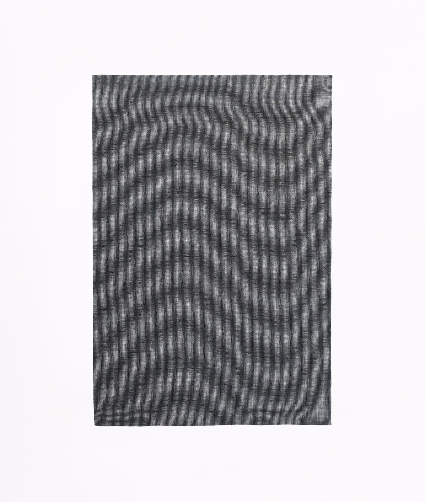 Cool charcoal-grey woven swatch showing a fine, softly irregular crosshatch texture