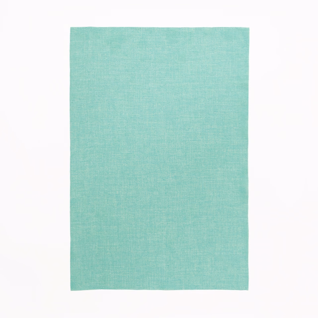 Pale emerald-teal plain weave swatch with a fine crosshatched texture