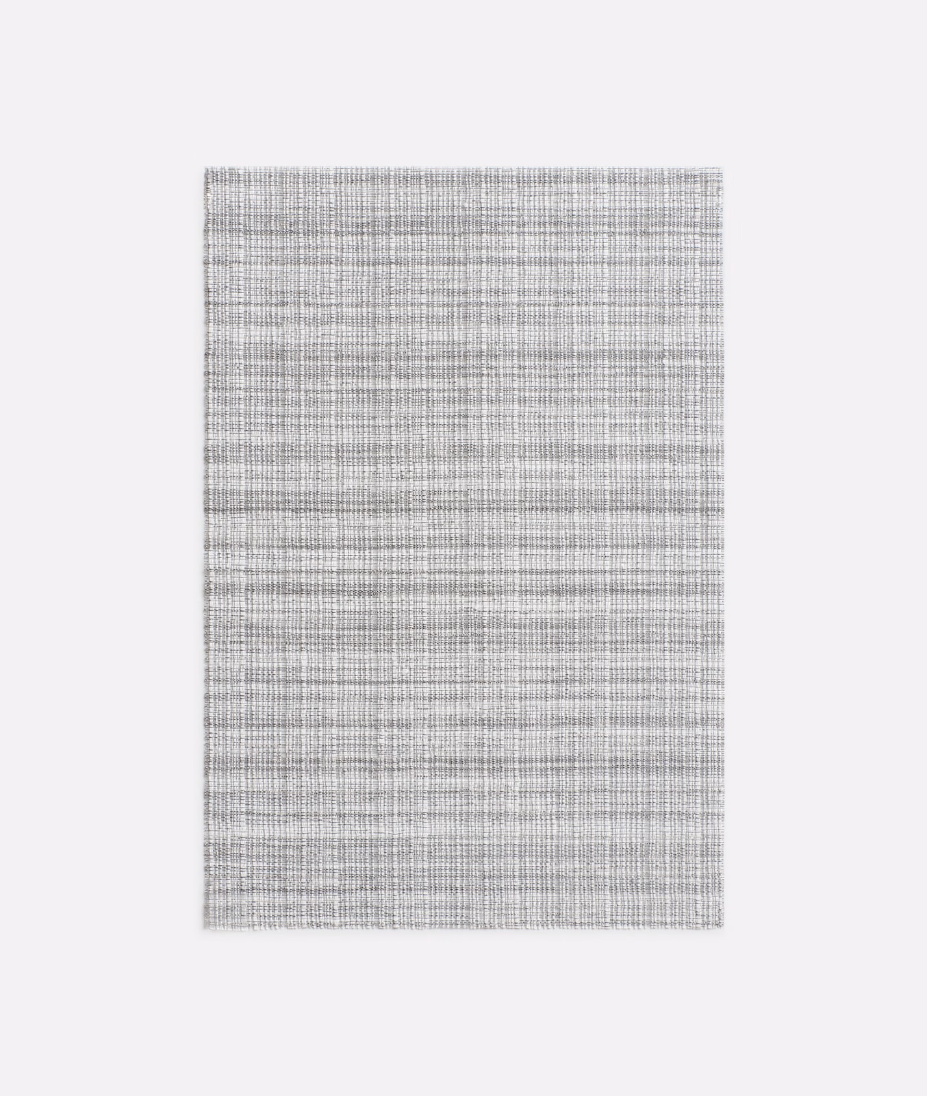 Silver-grey woven swatch with fine crosshatch lines and horizontal tonal bands