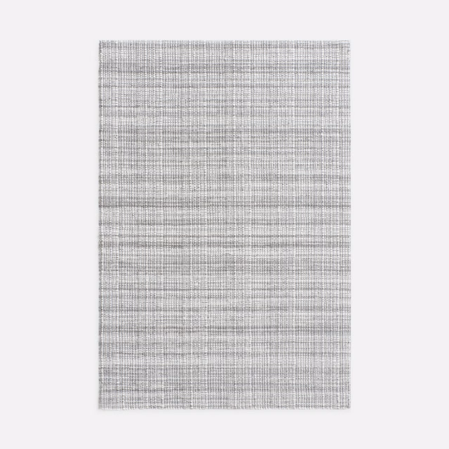 Silver-grey woven swatch with fine crosshatch lines and horizontal tonal bands