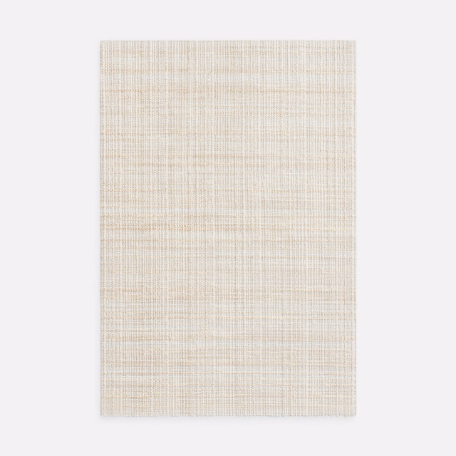 Pale sandy-beige woven swatch with a fine cream crosshatched texture