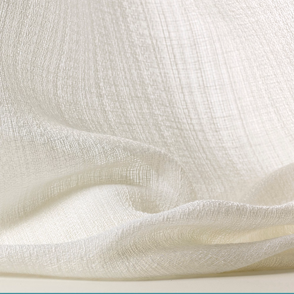 Warm ivory Weave Bianco textile with fine gauze weave gathered into soft folds