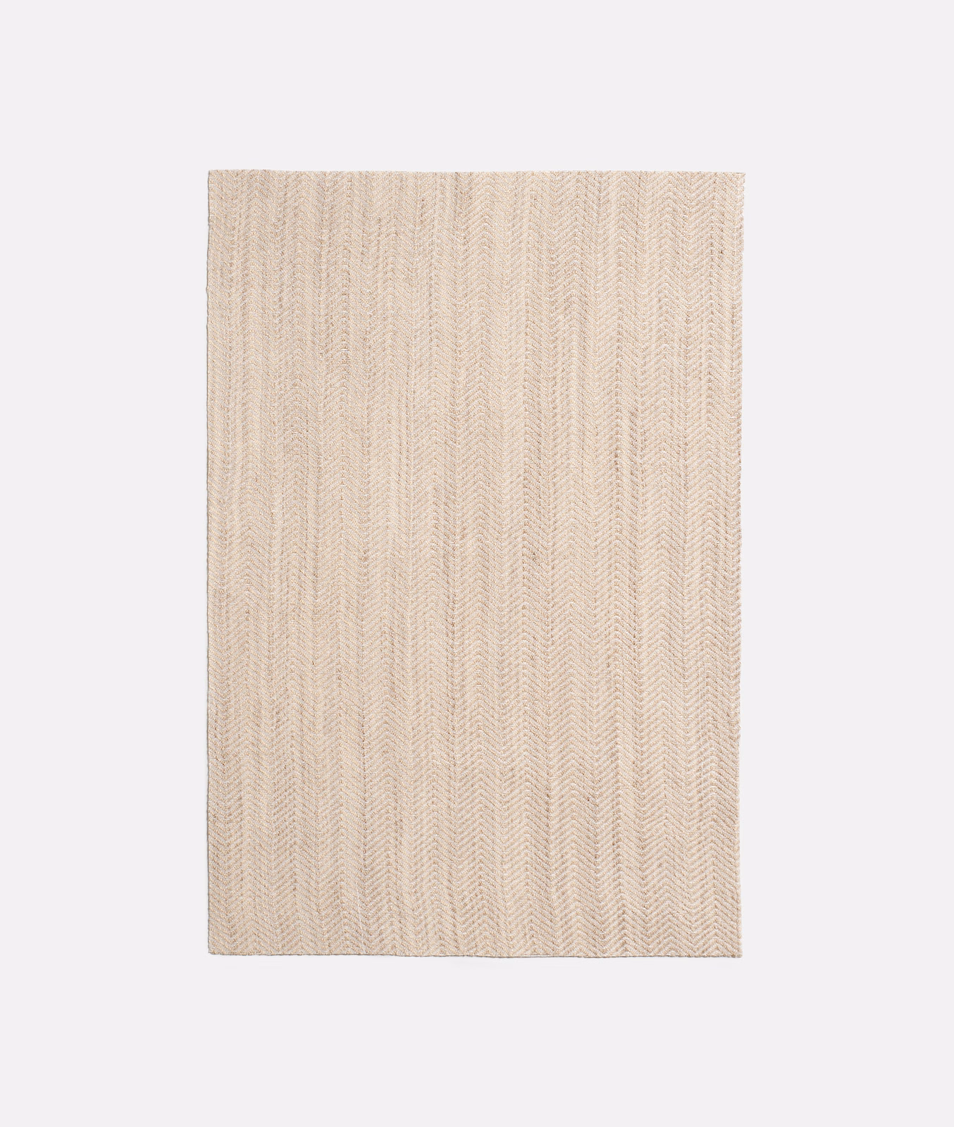 Pale ivory swatch with fine vertical chevron ribs and softly textured woven surface
