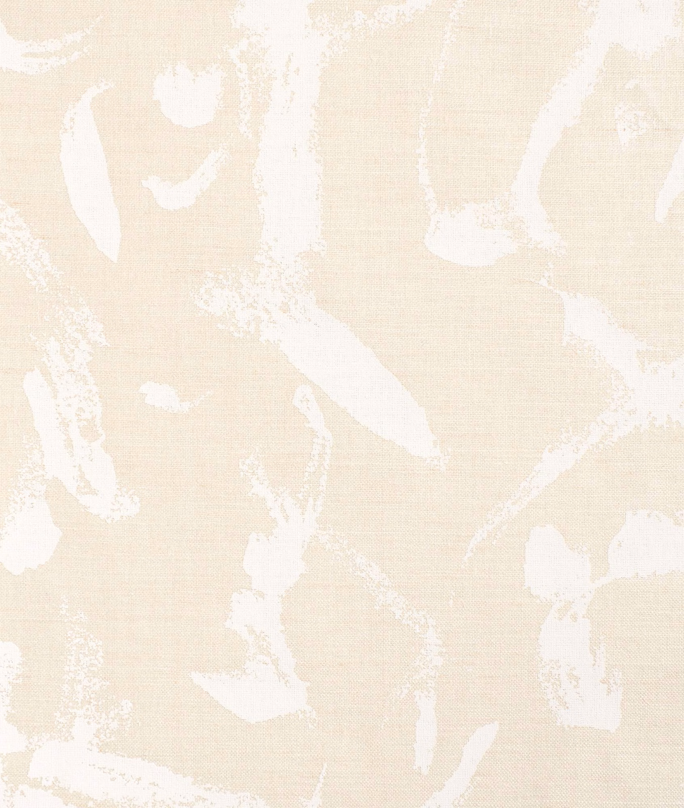 Pale cream textile with chalk-white abstract strokes and fine woven texture
