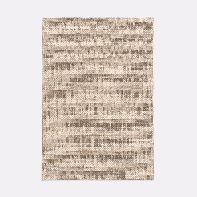 Warm taupe-beige fabric swatch showing a fine, even plain weave