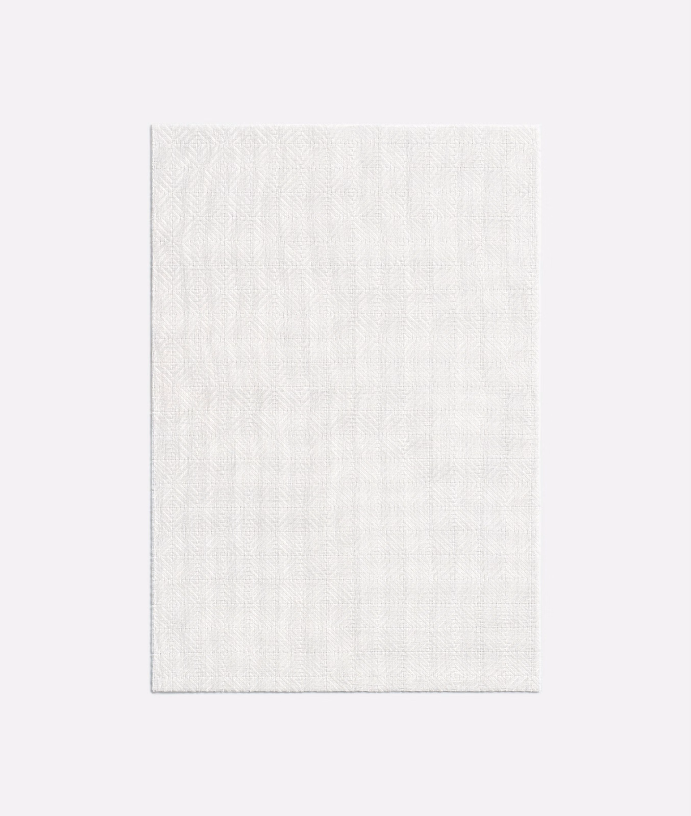 Soft ivory white woven swatch with a barely visible fine chevron texture
