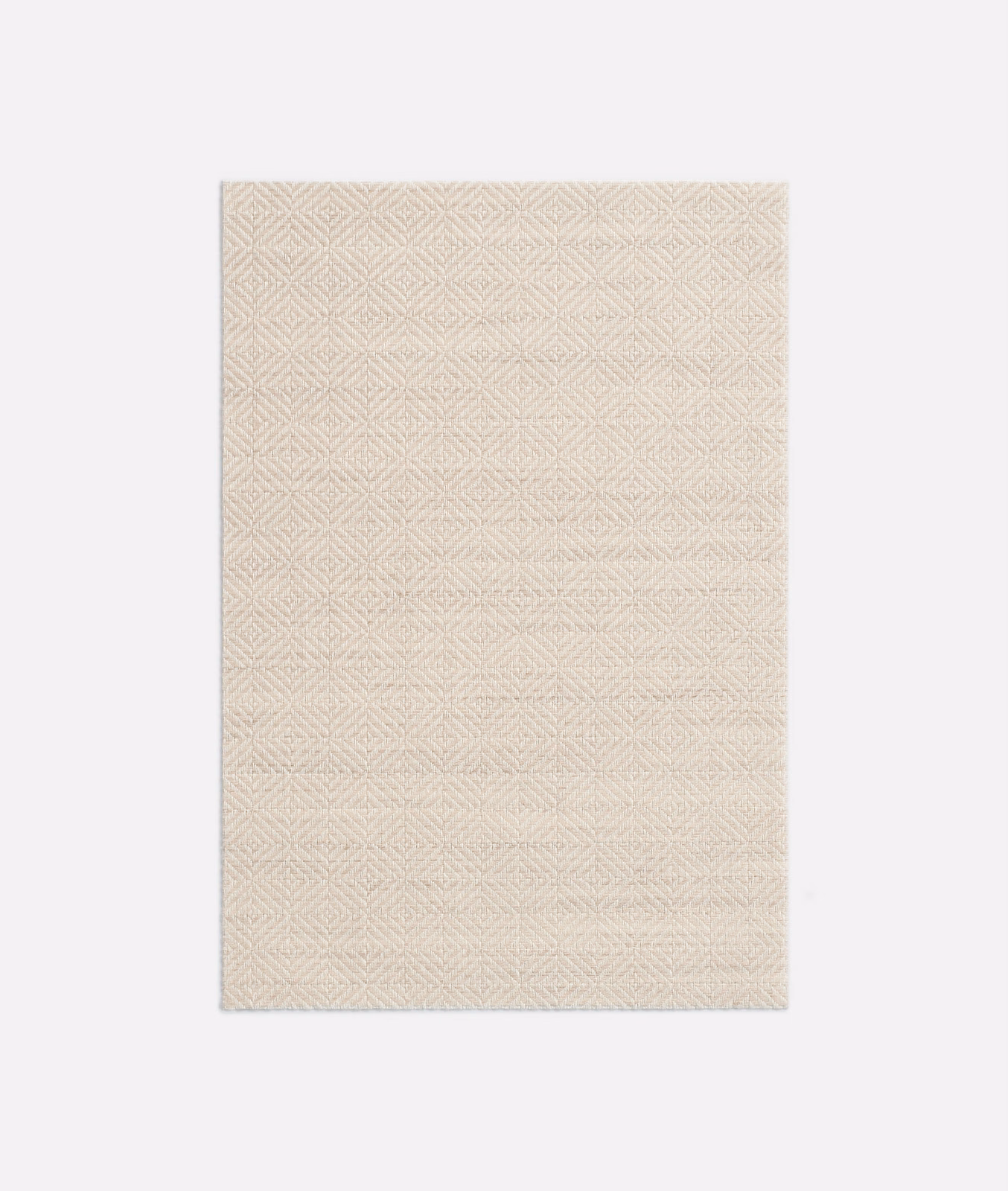 Pale linen-beige swatch with a fine repeating diamond-and-chevron woven texture