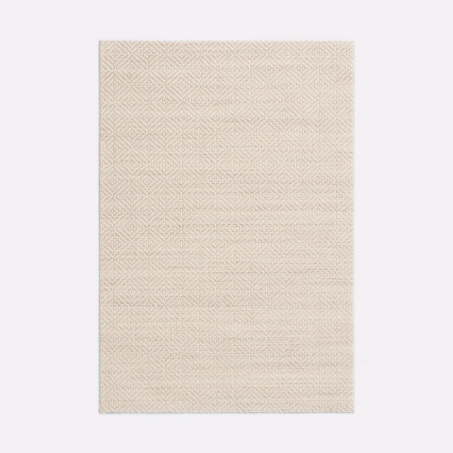 Pale linen-beige swatch with a fine repeating diamond-and-chevron woven texture