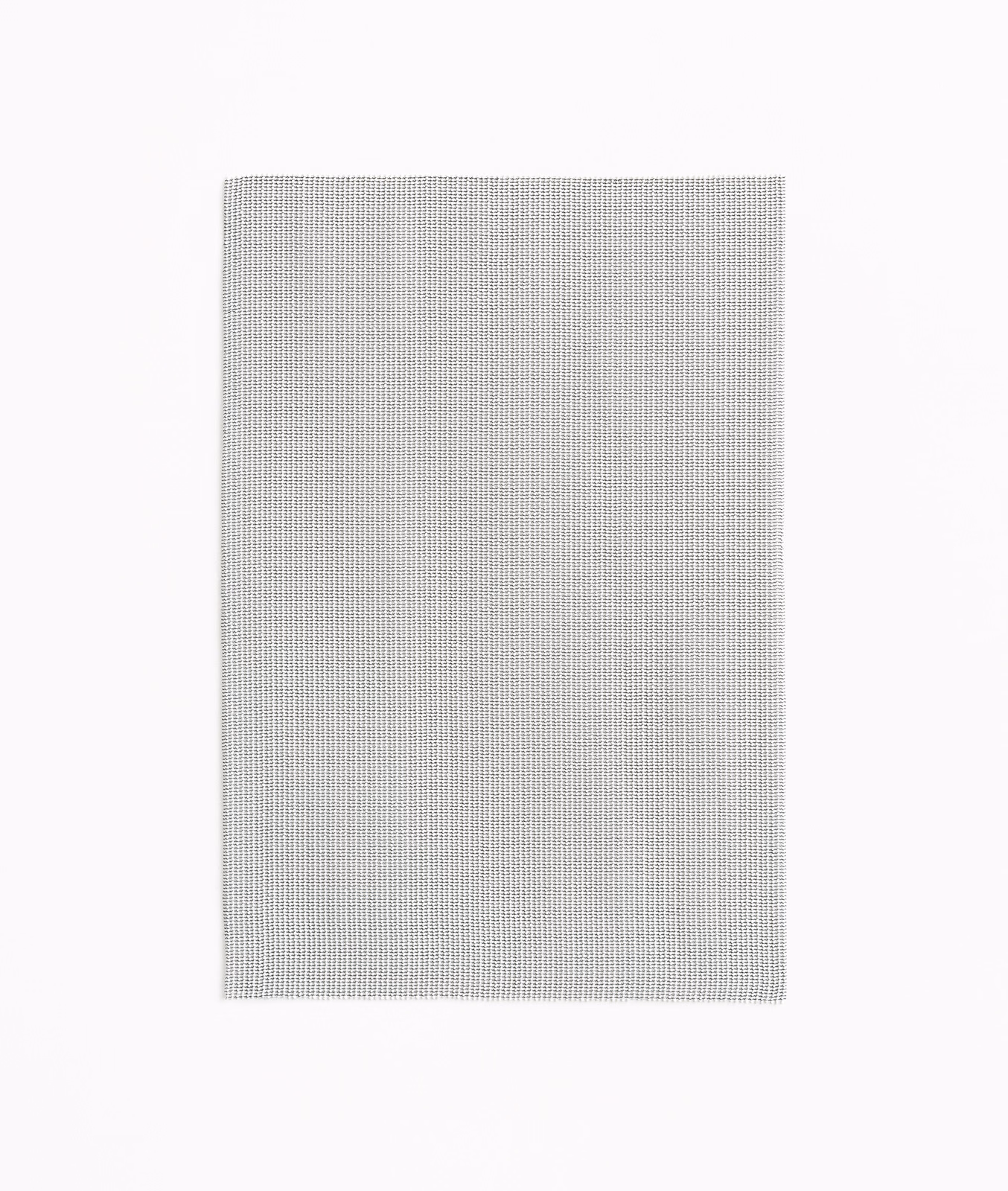 Pale pearl-grey fabric swatch with fine, closely spaced vertical ribbing