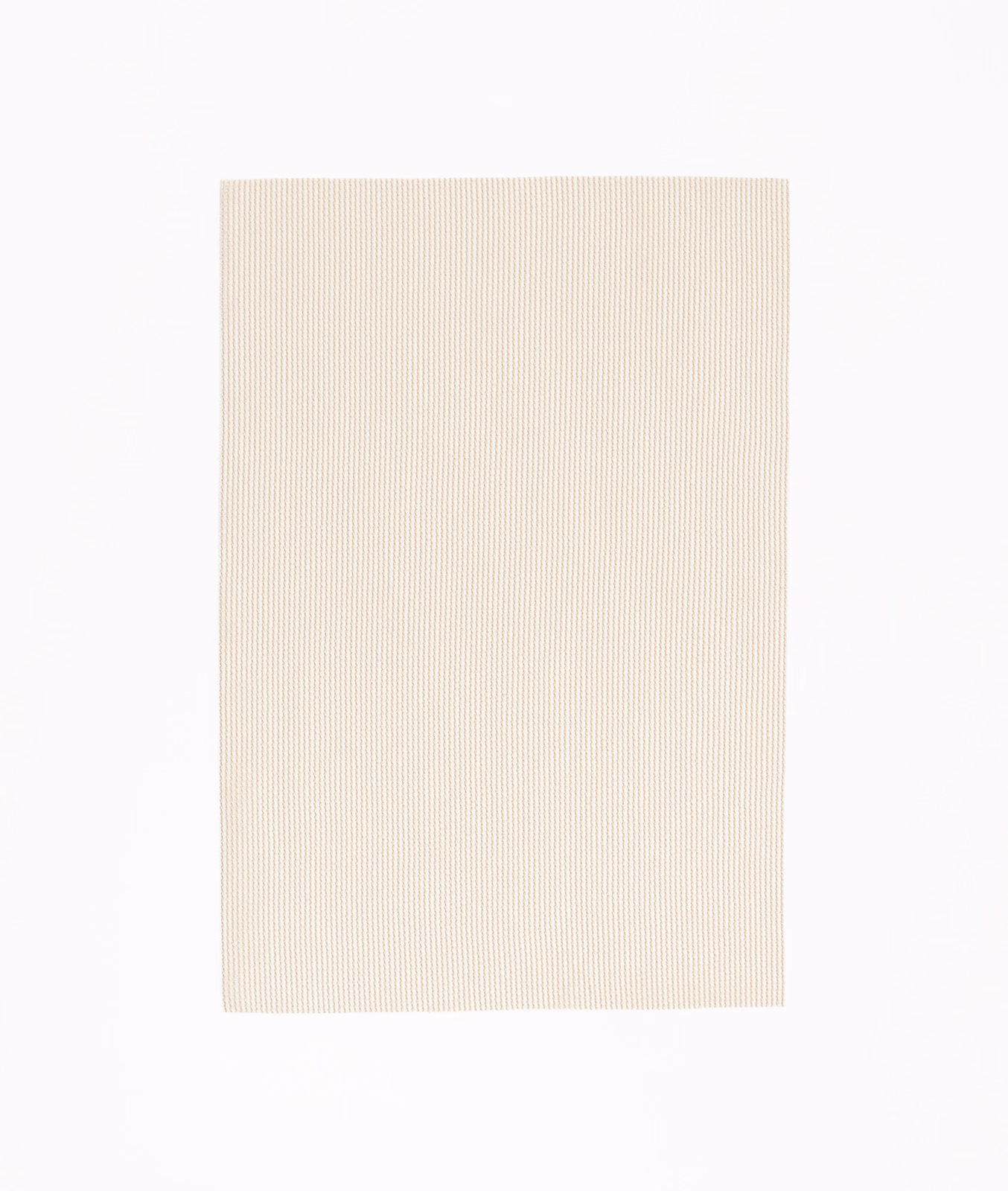 Pale sand fabric swatch with delicate, closely spaced vertical rib texture