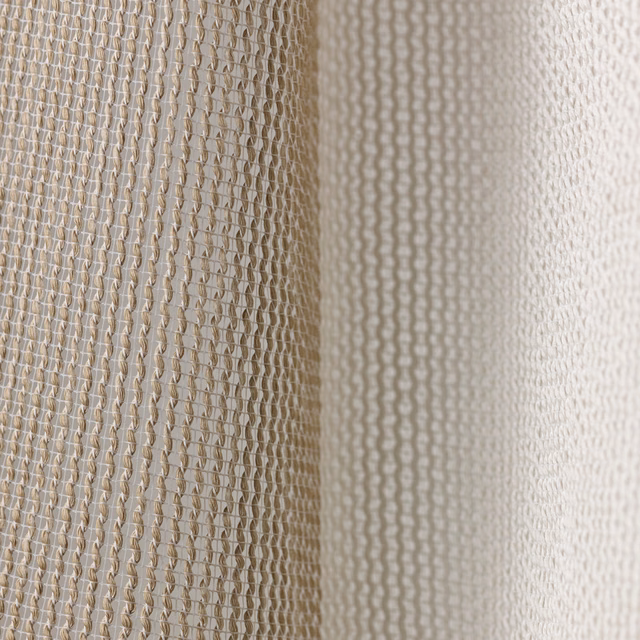 Warm sandy-beige Zenzen with raised looped rows and a softly open weave