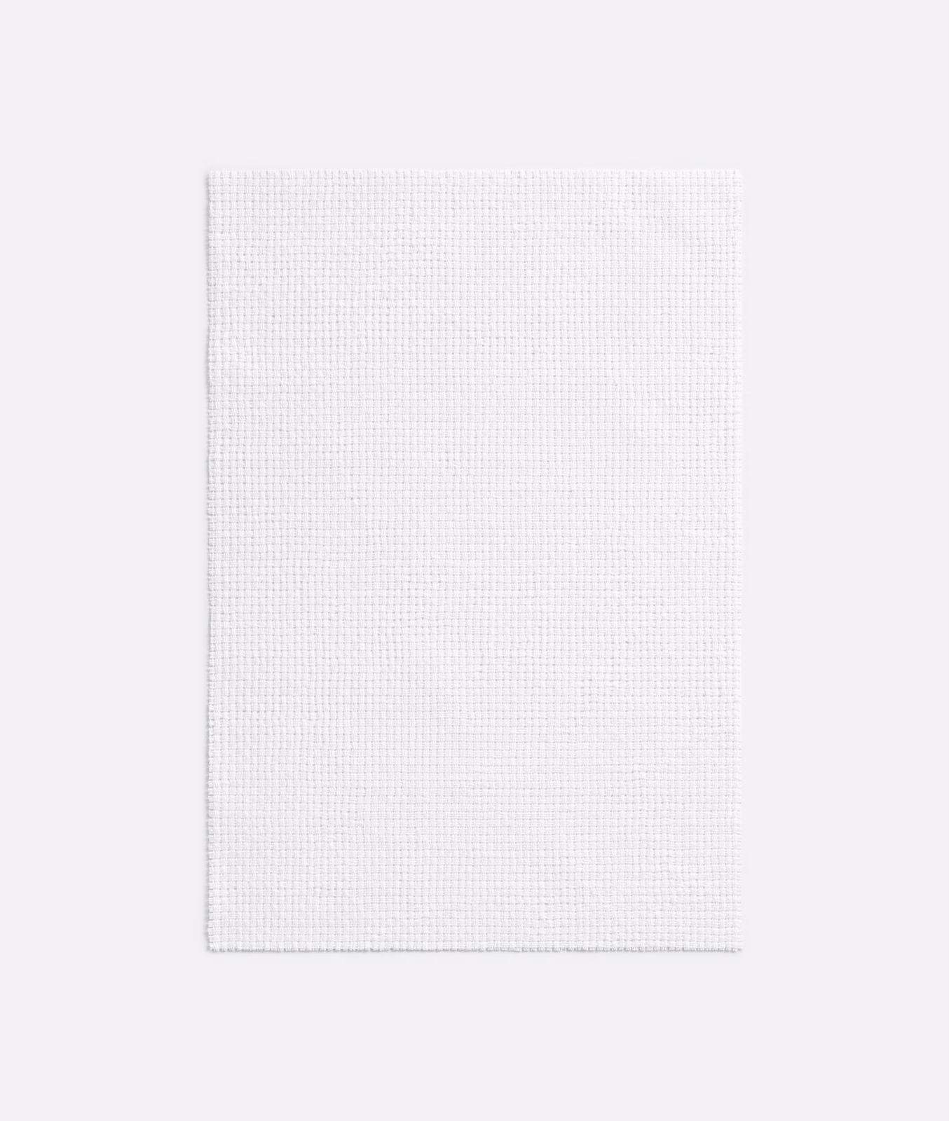 Soft white woven swatch showing a tiny regular grid and lightly textured surface