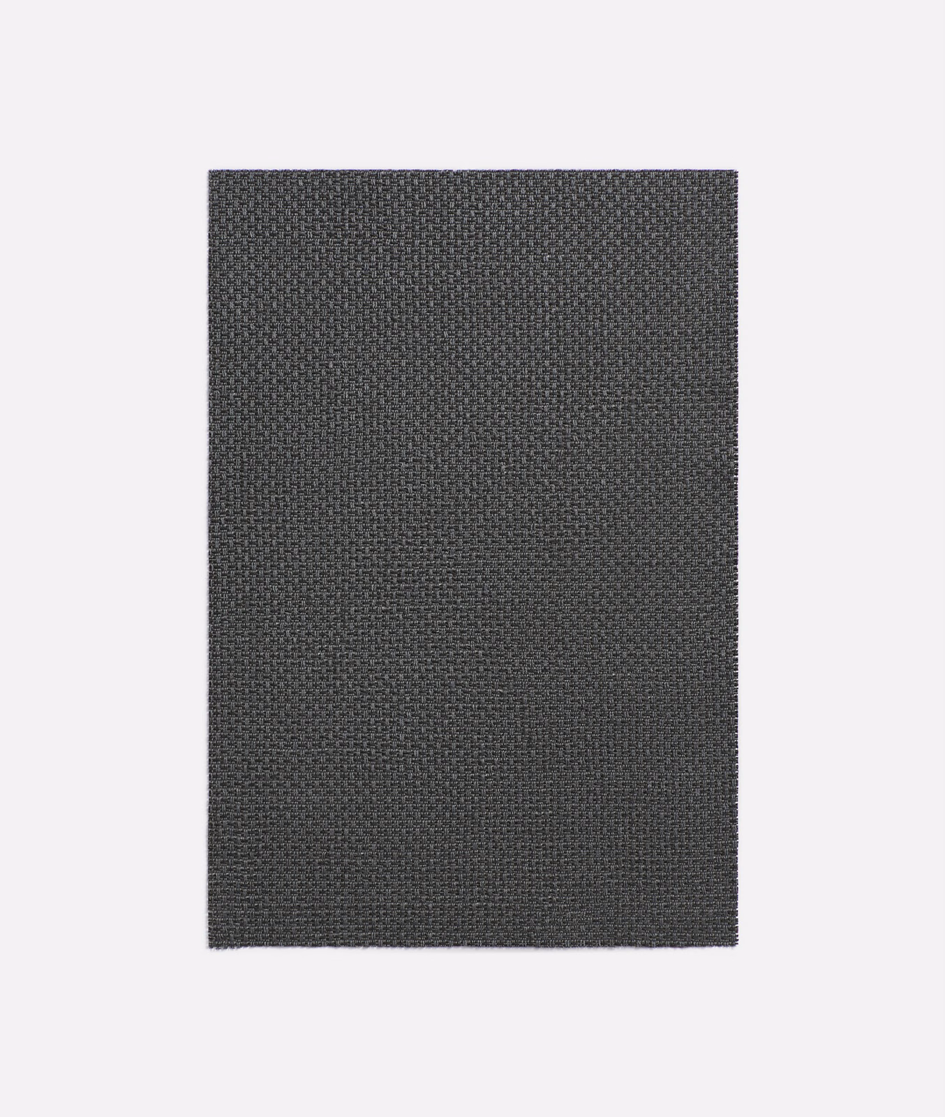 Dark charcoal fabric swatch with a tightly woven, fine-scale basket texture