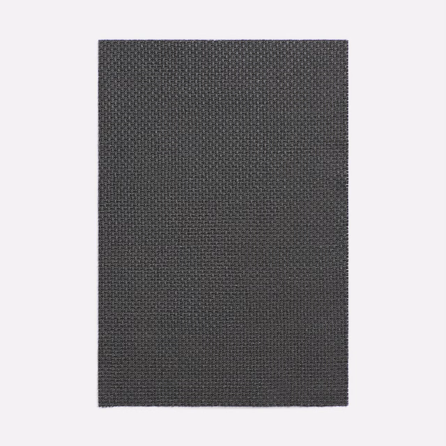 Dark charcoal fabric swatch with a tightly woven, fine-scale basket texture