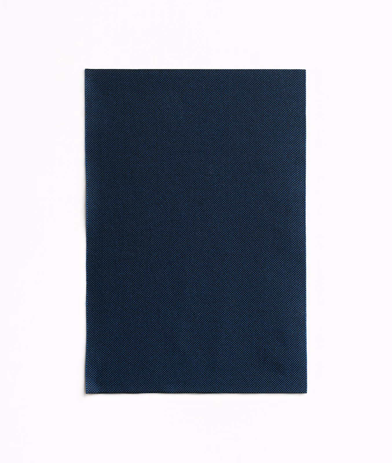 Deep ink-blue outdoor fabric swatch with a fine diagonal woven texture