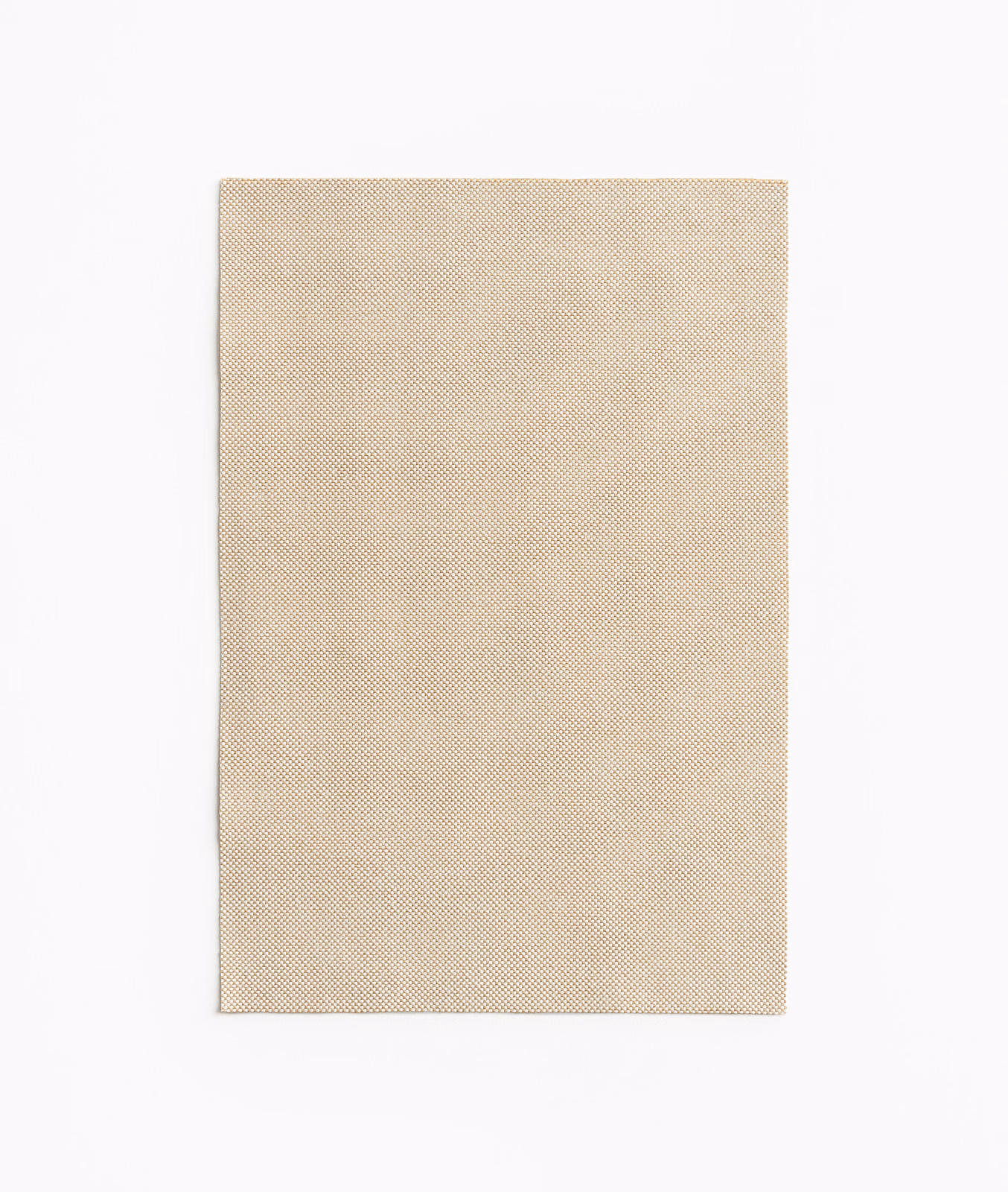 Warm sandy beige outdoor fabric with a fine, subtly peppered woven texture
