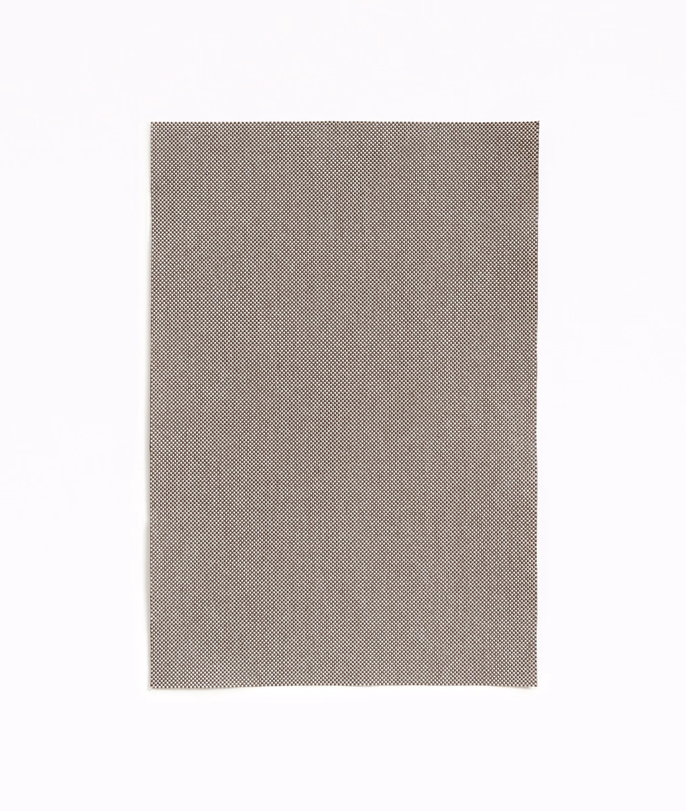 Close taupe-brown micro-patterned weave with a finely textured outdoor upholstery surface