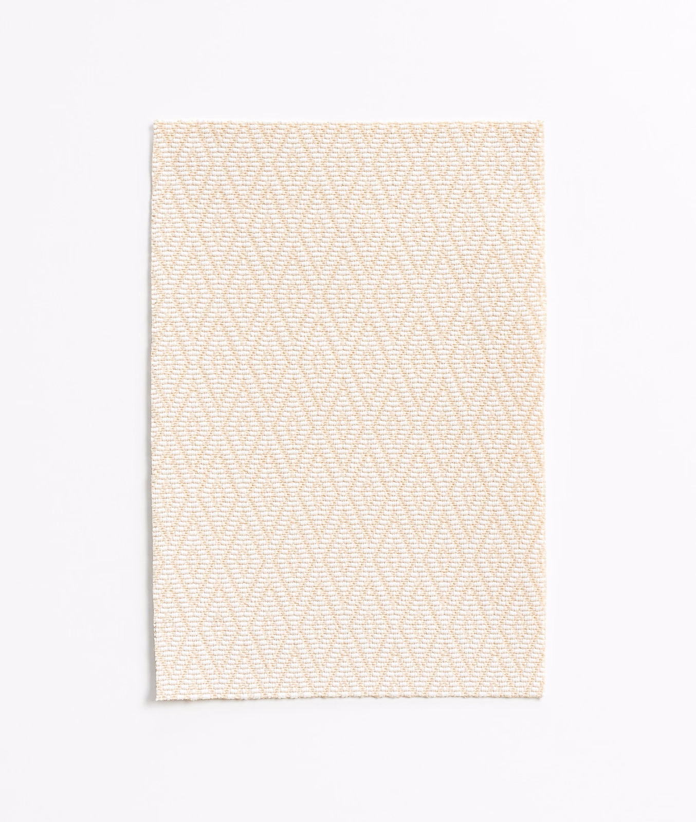 Warm ivory woven swatch with fine beige zigzag rows and soft texture
